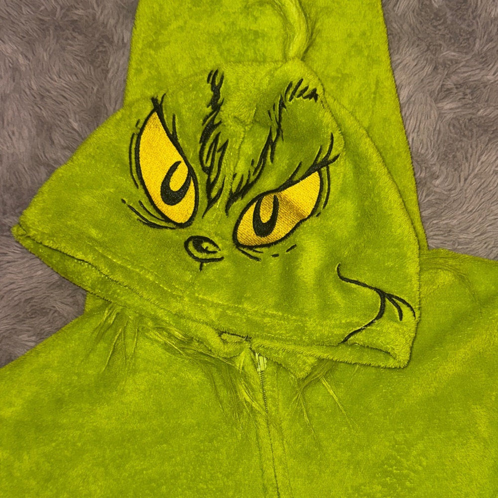 Green Grinch Hooded Onesie Zipper Closure Christmas Party Outfit Women’s Small - Picture 2 of 4